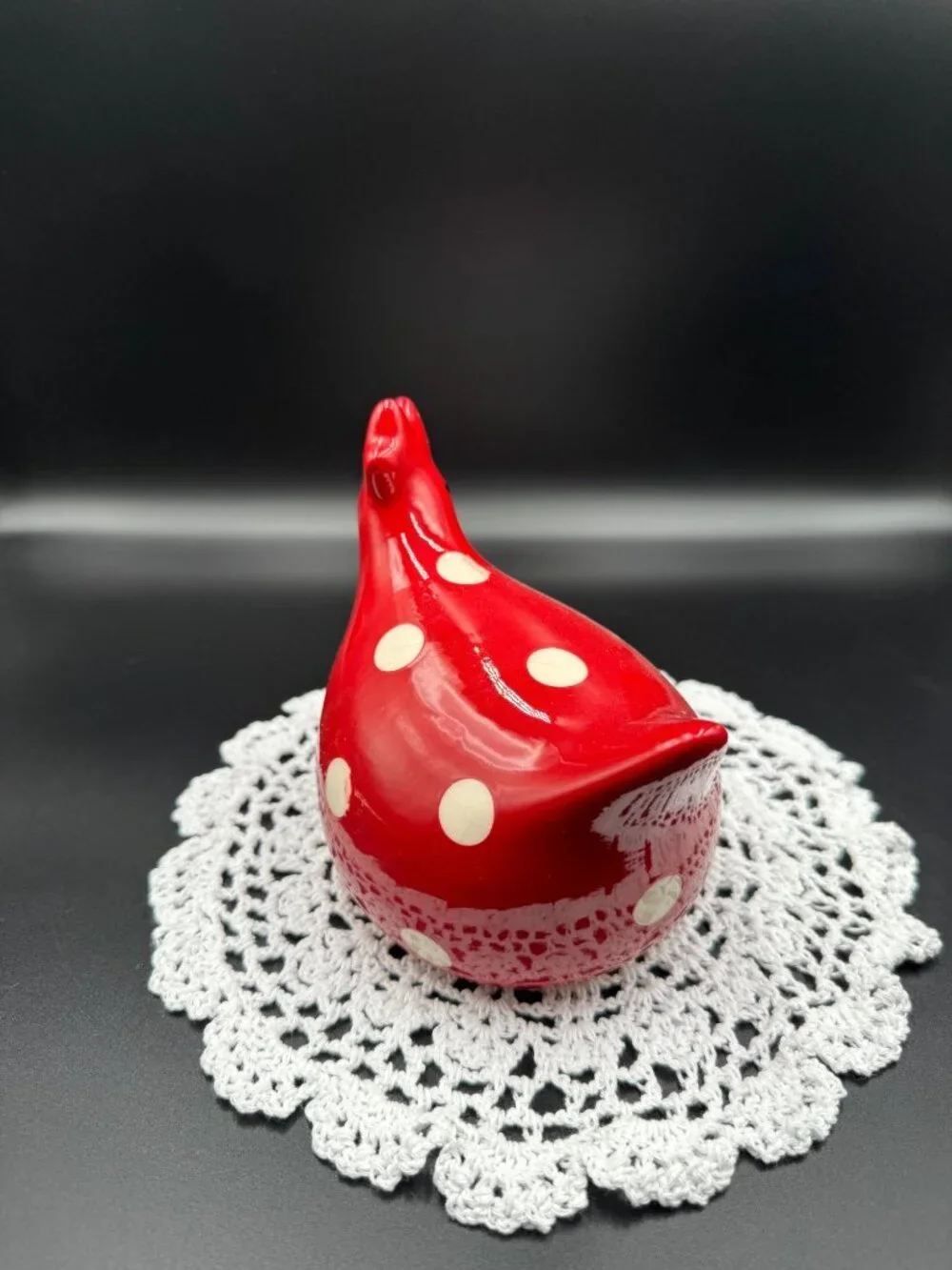 La Dolce Vita Hen House Red Polka Dot Ceramic Chicken